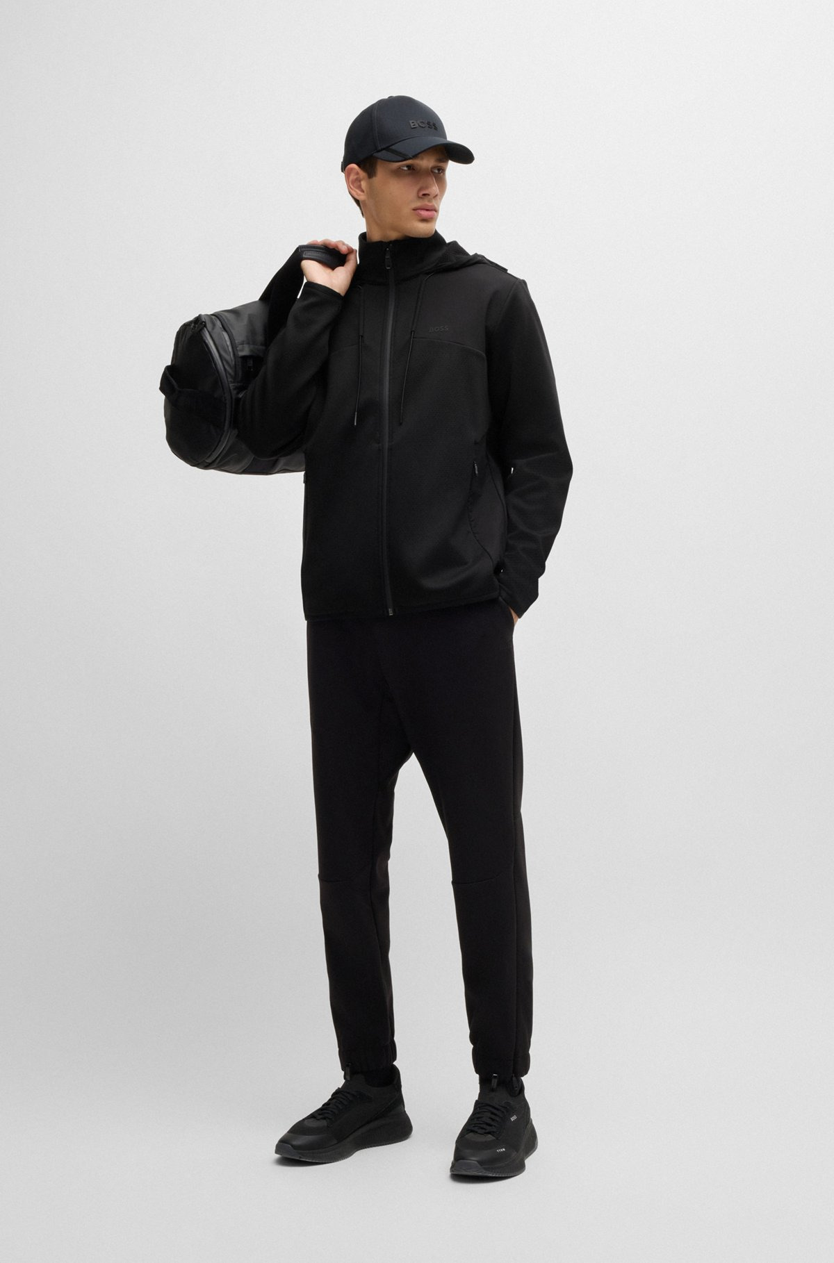BONDED-FLEECE ZIP-UP HOODIE WITH LOGO DETAIL - 4