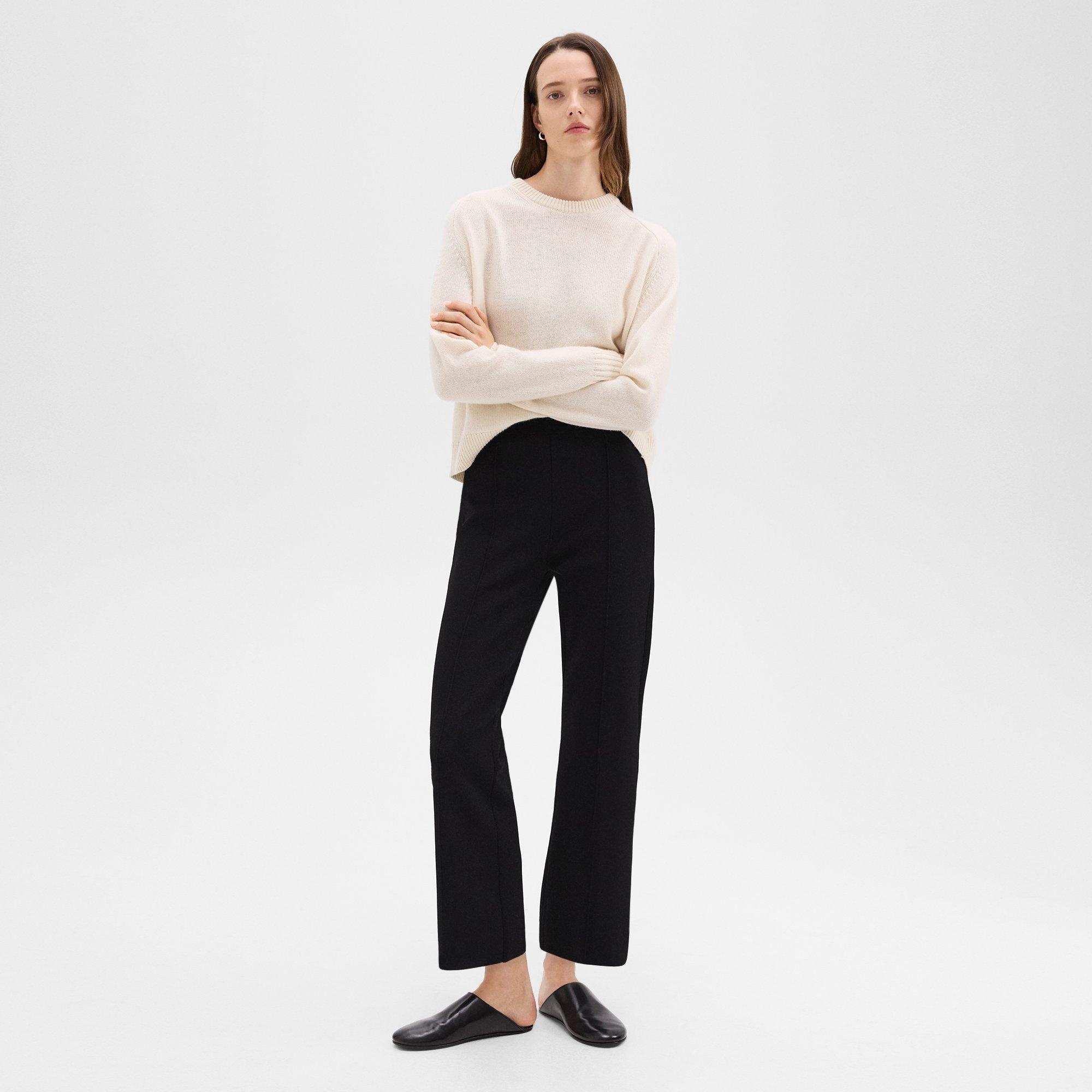 Cropped Flare Pant in Crepe Knit - 2