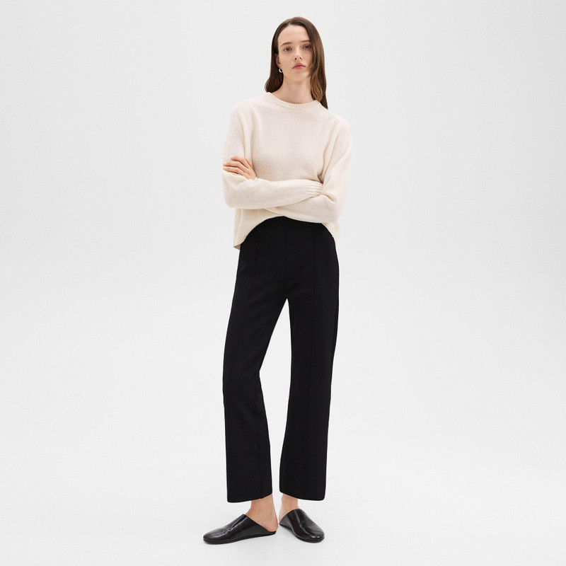 Cropped Flare Pant in Crepe Knit 2