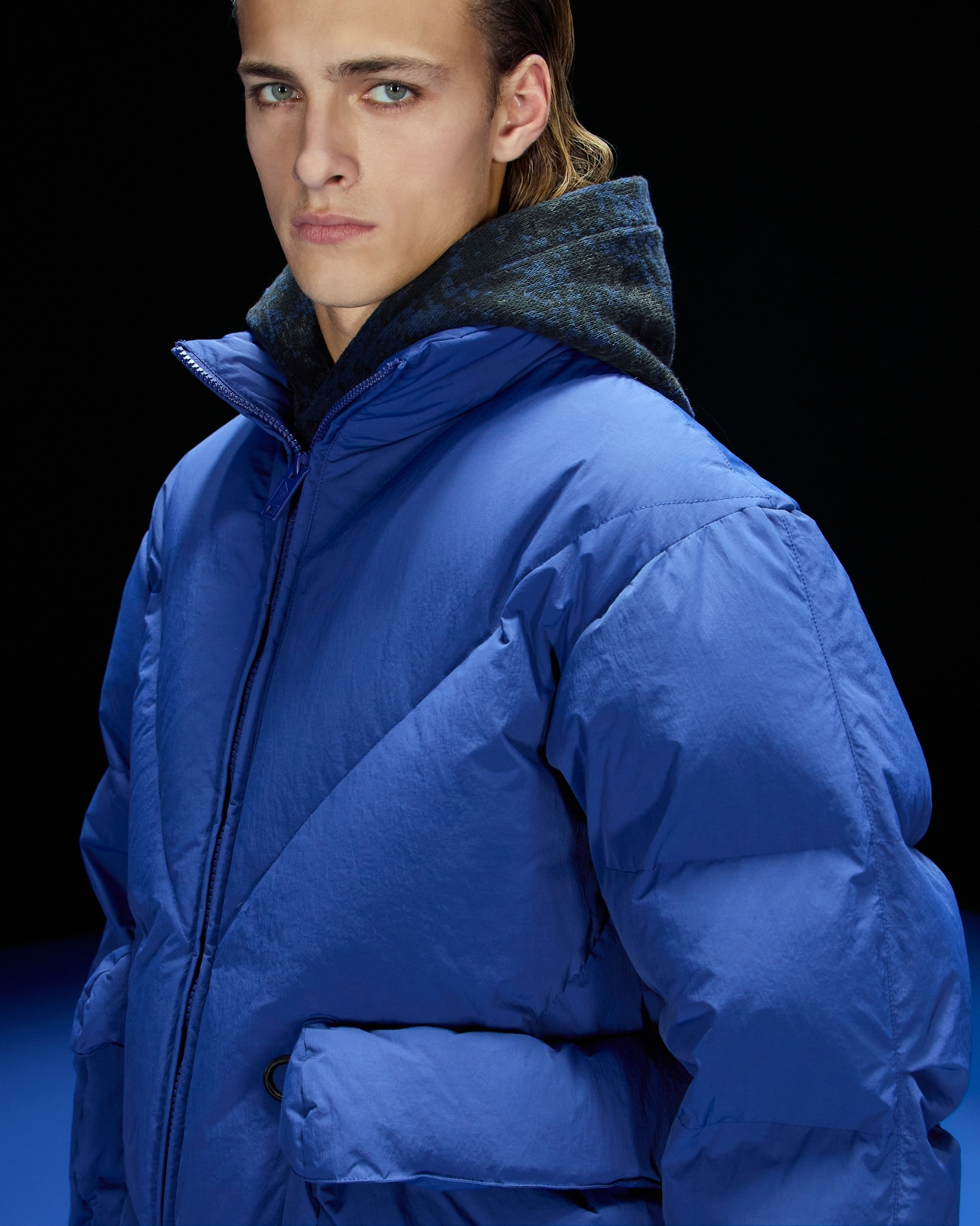 ASV Black Blue capsule collection full-zip down jacket in matte crinkle nylon - 5