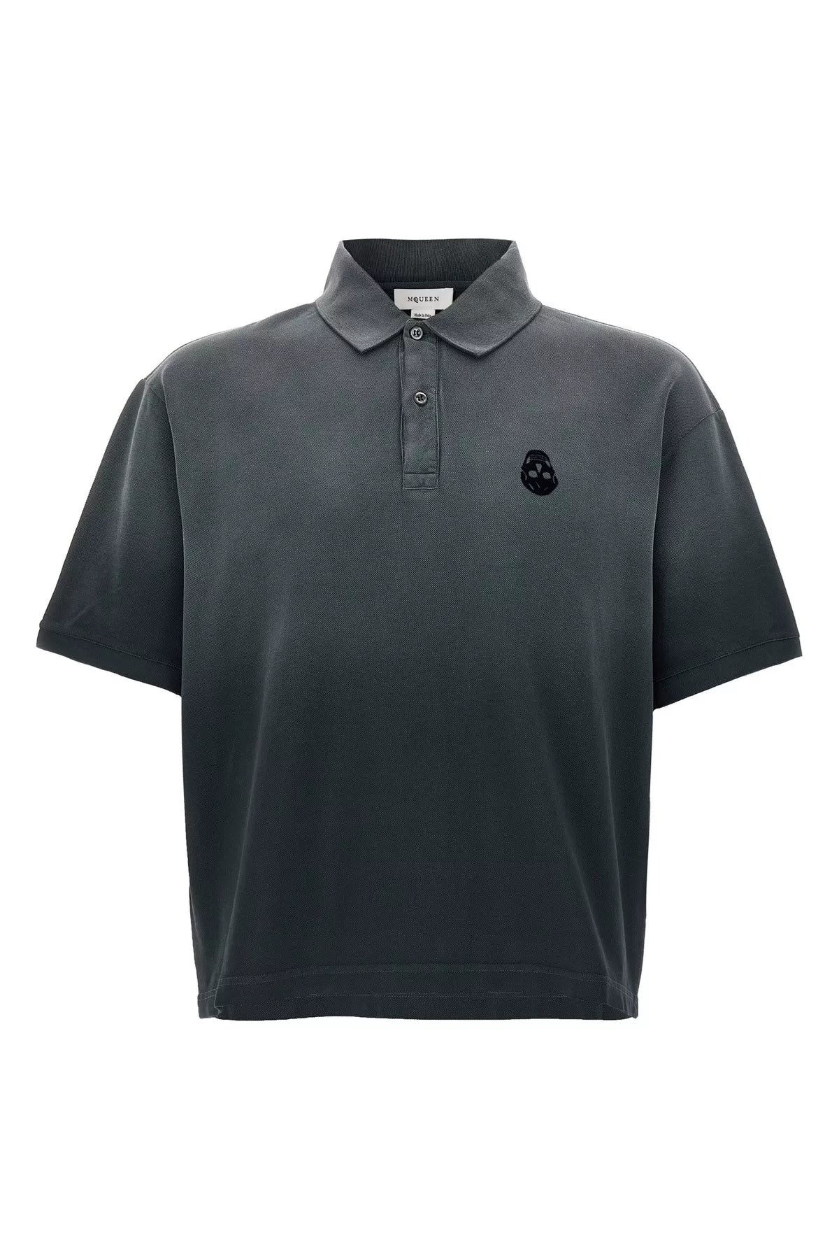 Alexander McQueen Alexander Mcqueen Faded Effect Black Polo