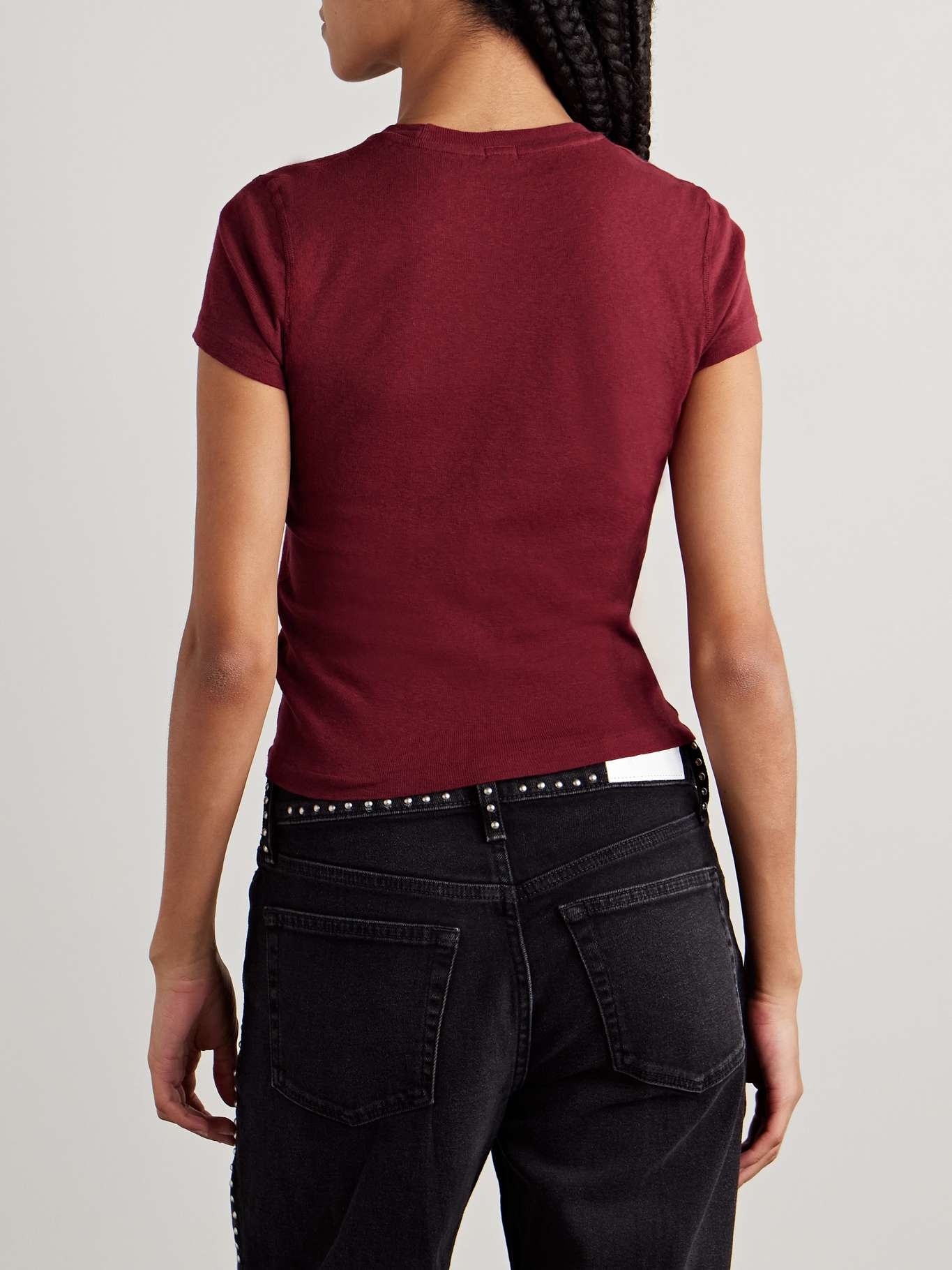 + Hanes 90s Baby recycled-cotton jersey T-shirt Burgundy - 4