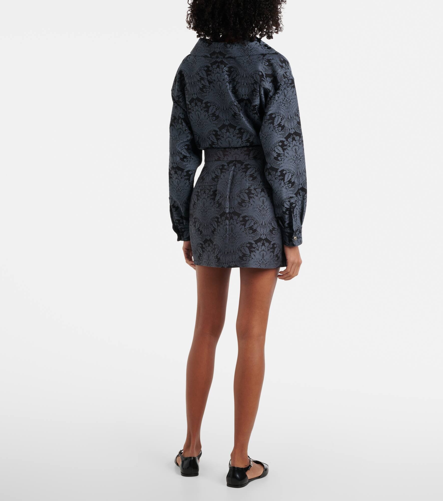 Pomezia wool-blend jacquard miniskirt - 3