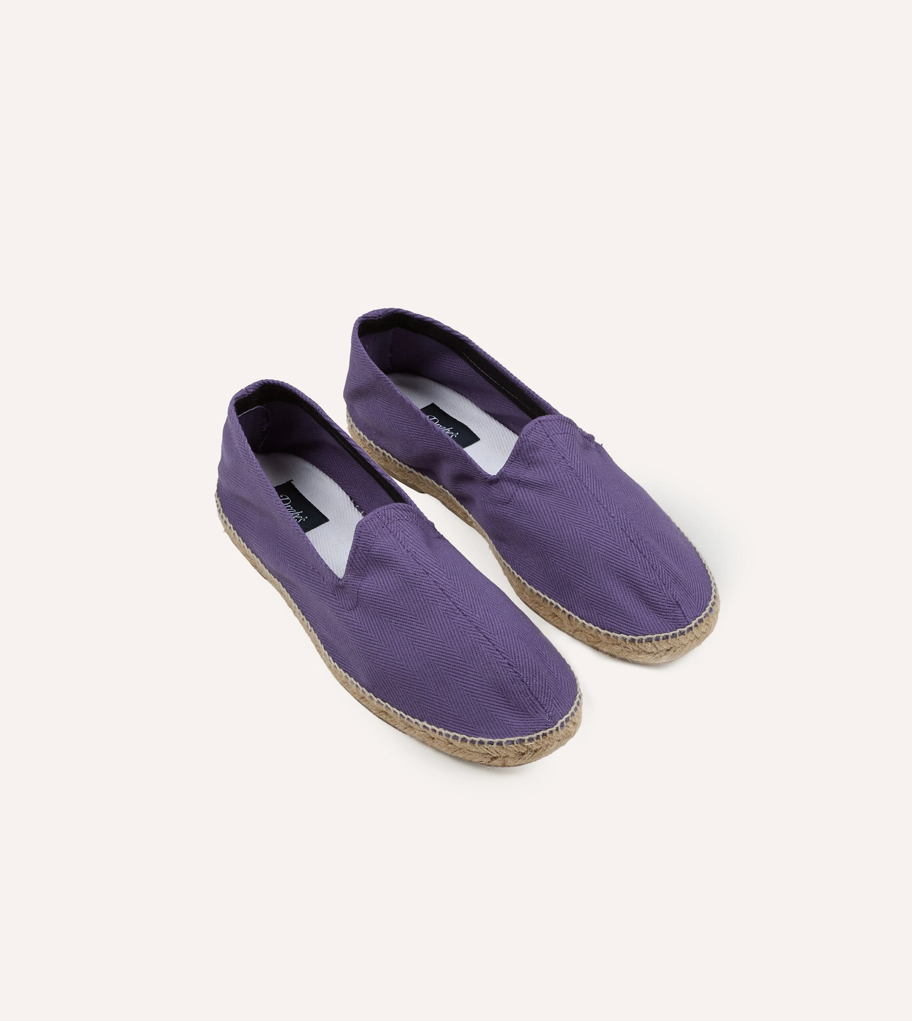 Purple Herringbone Cotton Espadrilles - 1