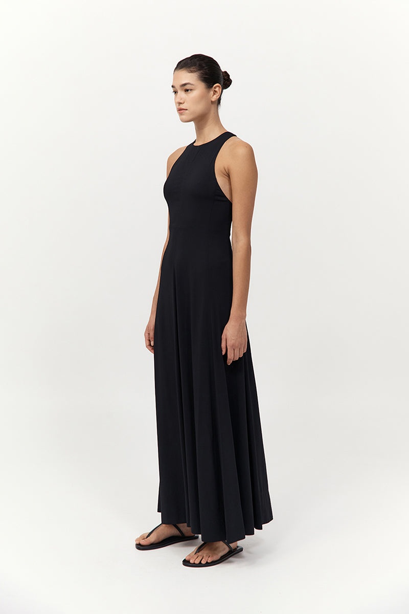 Cut Away Maxi Dress - Black - 4