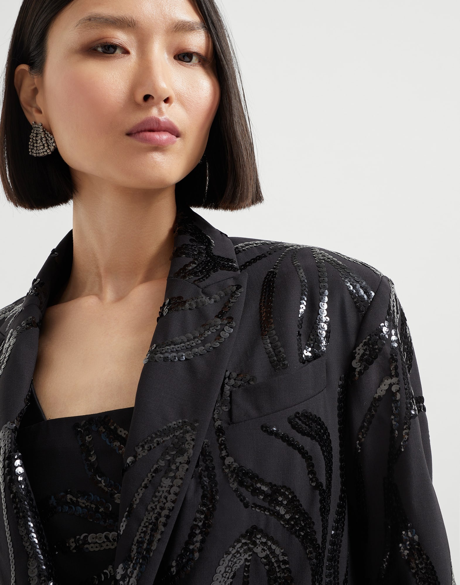 Tropical luxury wool blazer with dazzling floral embroidery - 3