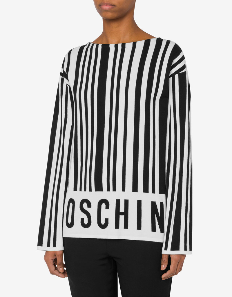 Moschino BARCODE COTTON JUMPER outlook