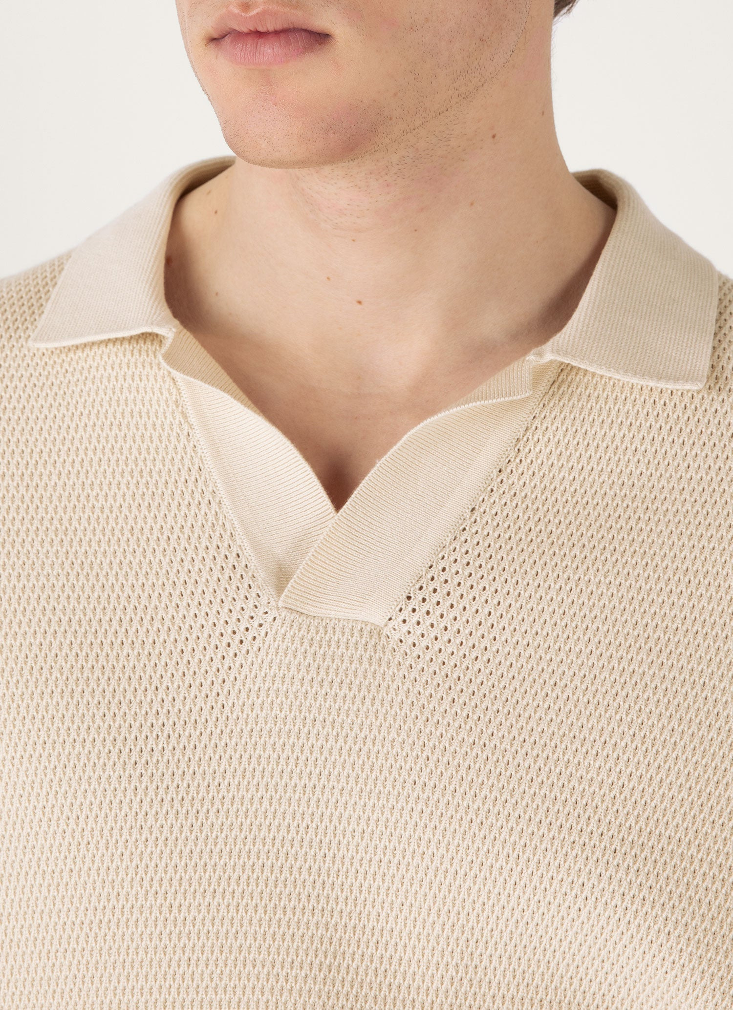 Compact Mesh Knit Polo Shirt - 6