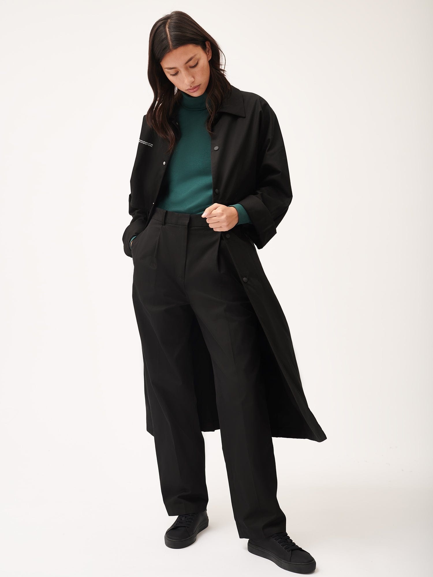 Women's Seaweed Lyocell Fine Knit Turtleneck Top - Foliage Green - 5