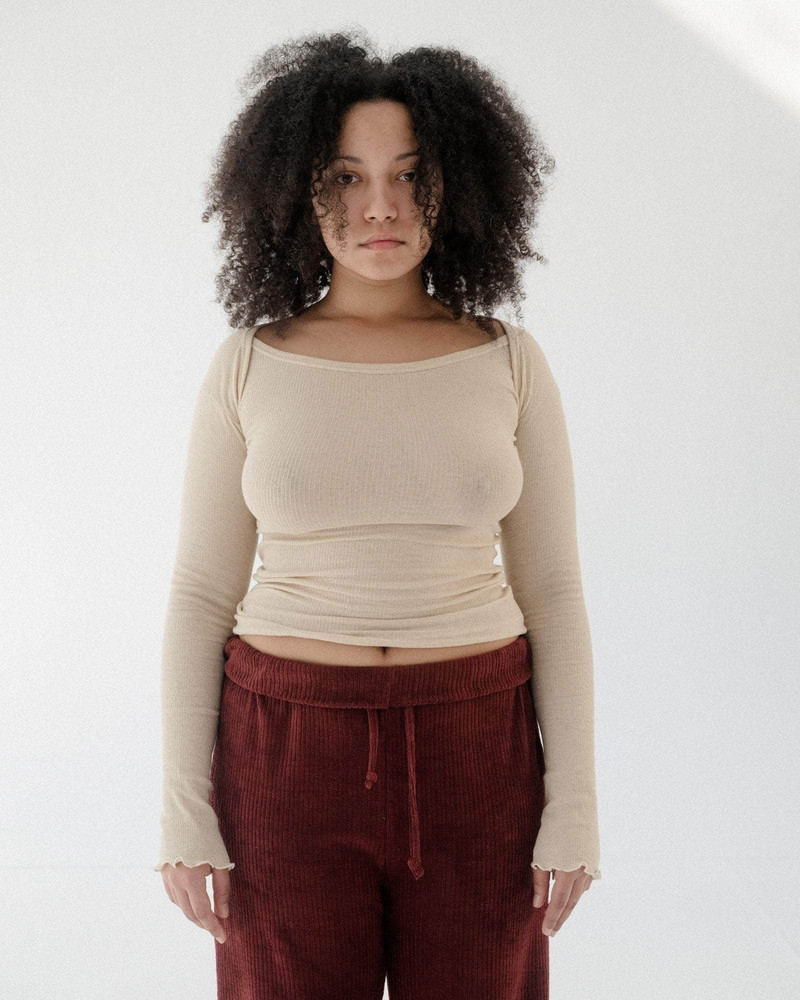 Disc Long Sleeve Tee - Cotton Hemp Rib 1