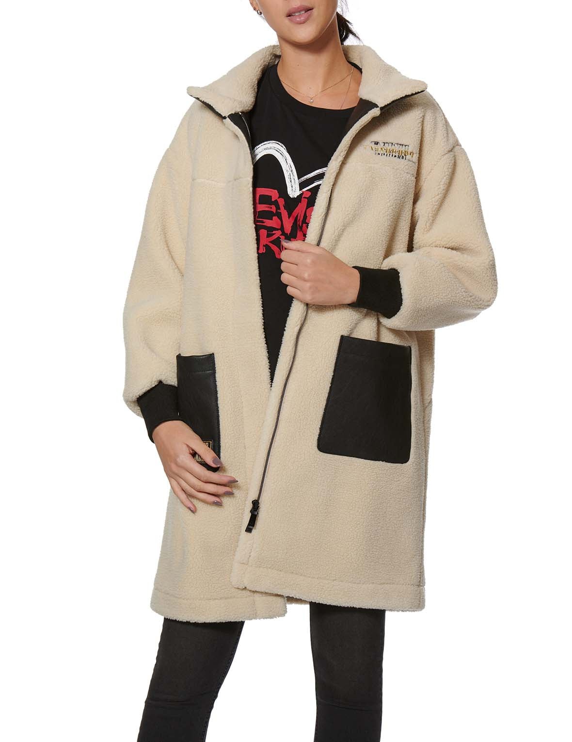 Leather Seagull Padded Sherpa Coat - 4