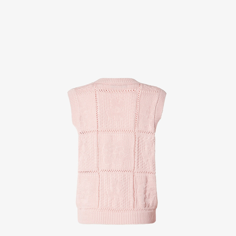 Vest Light pink crocheted cotton vest 2