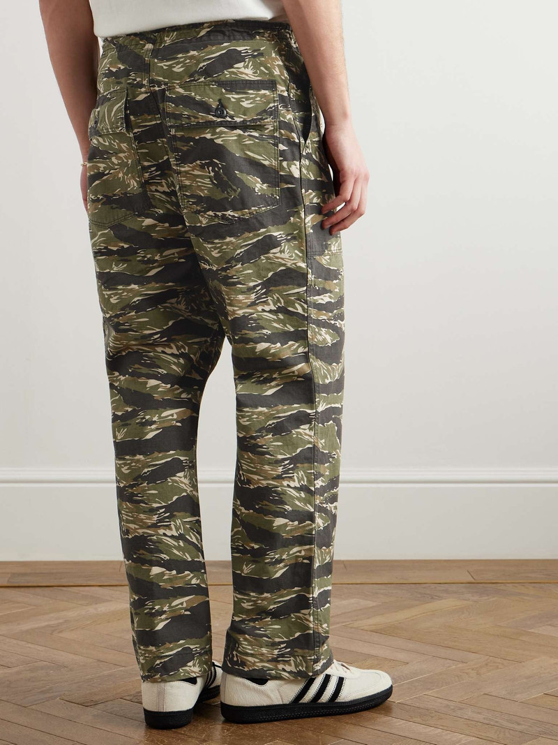 String Fatigue Straight-Leg Camouflage-Print Cotton-Ripstop Drawstring Trousers 4