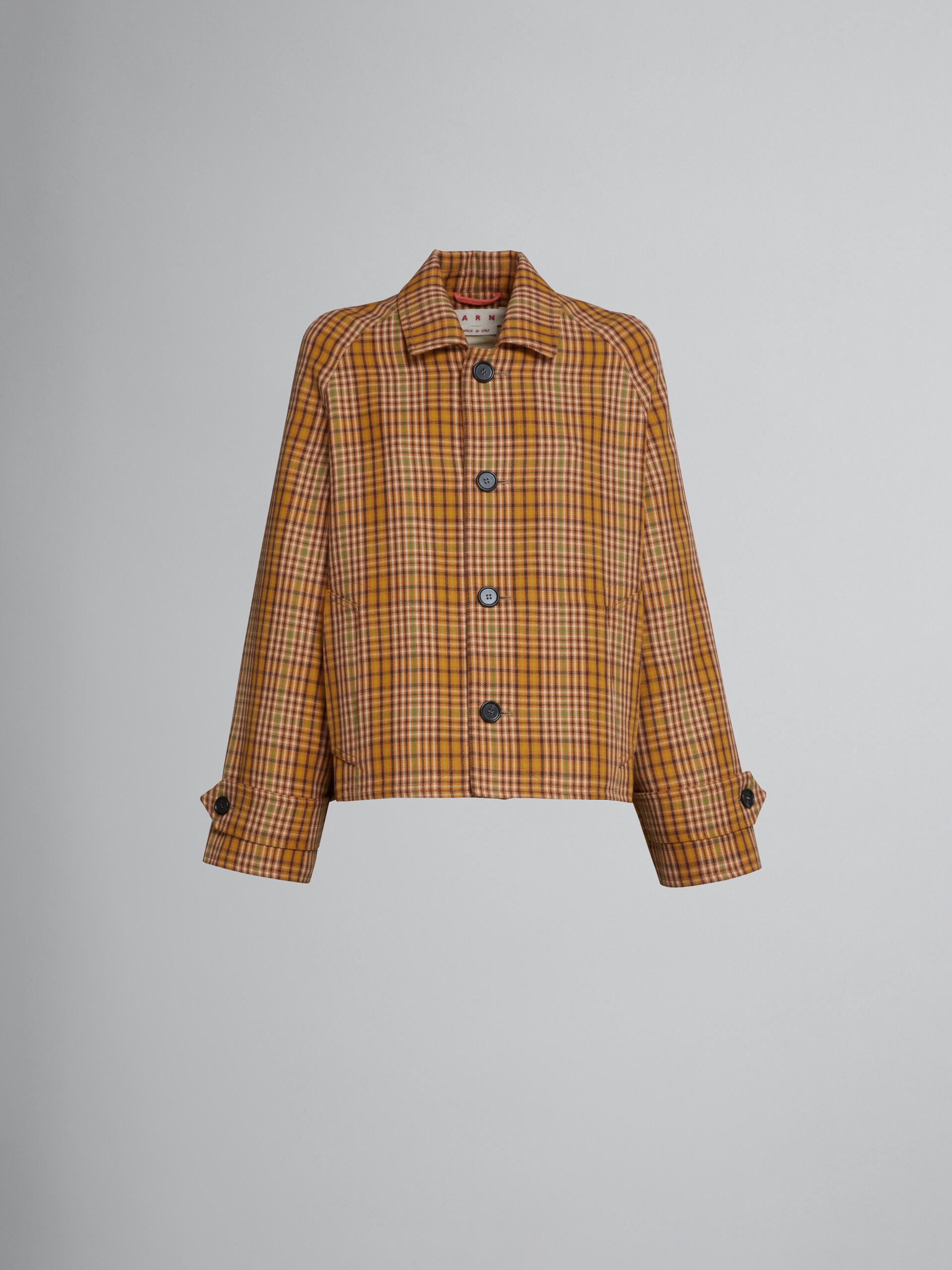 ORANGE CHECK WOOL JACKET - 1
