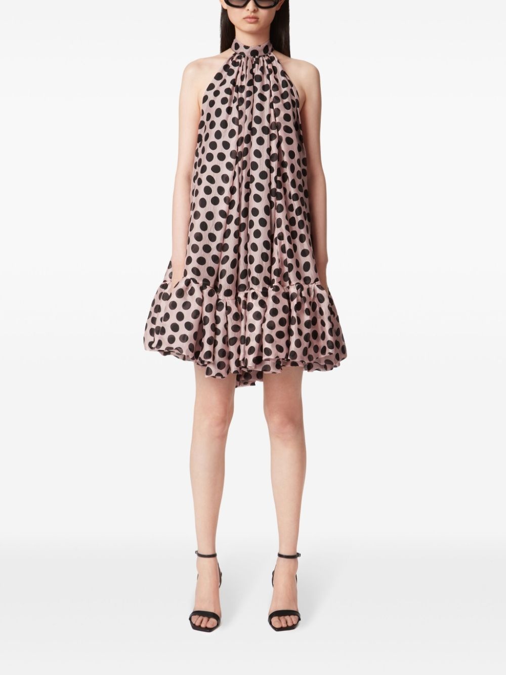 peplum-hem halterneck mini dress - 2