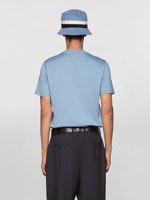 PALE BLUE COTTON JERSEY T-SHIRT - 3
