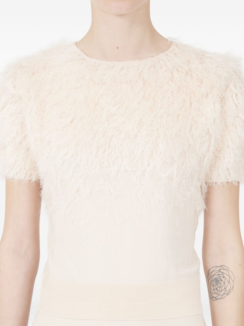 fluffy crew-neck top - 5