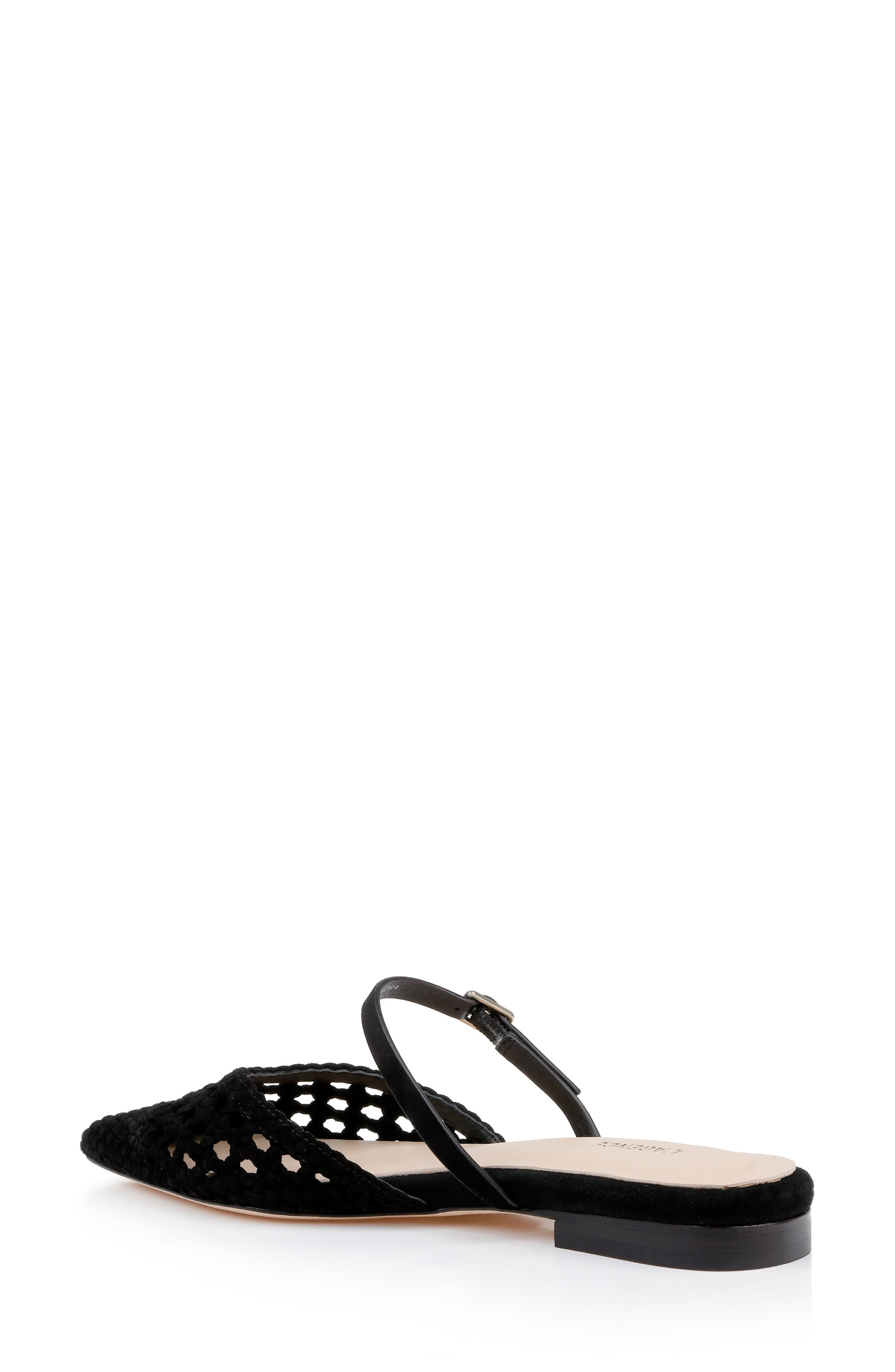 L'AGENCE Jacklyn Mary Jane Pointed Cap Toe Mule in Black Suede at Nordstrom - 2