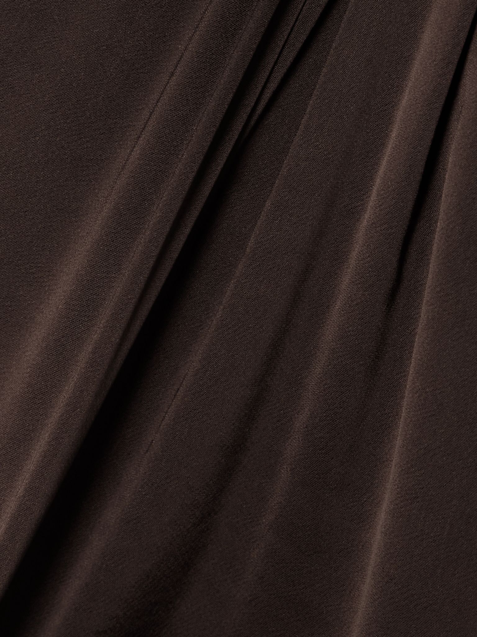 Ayla one-shoulder knotted satin top Brown - 4