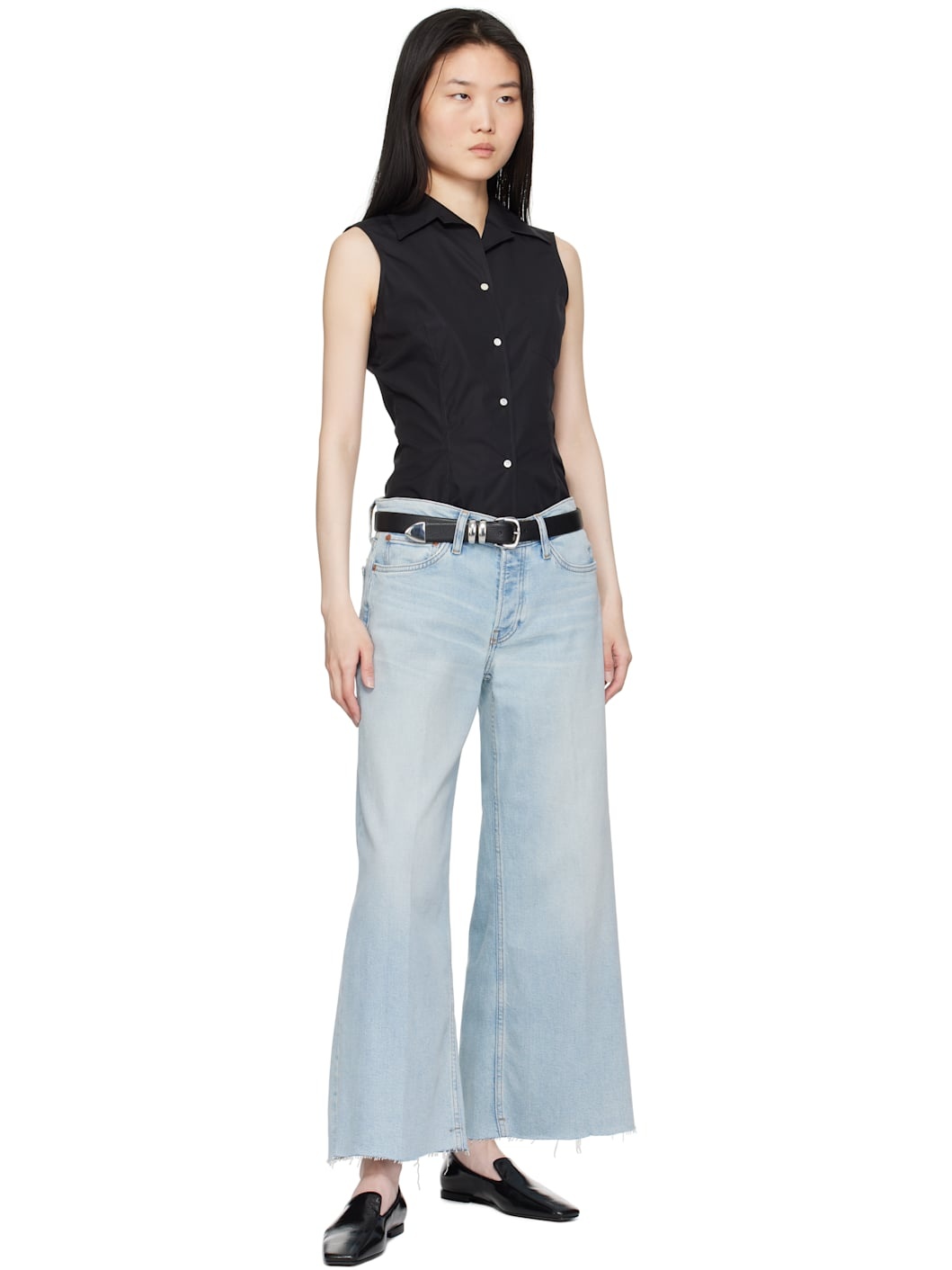 Black Grained Calfskin Hardware Belt - 3