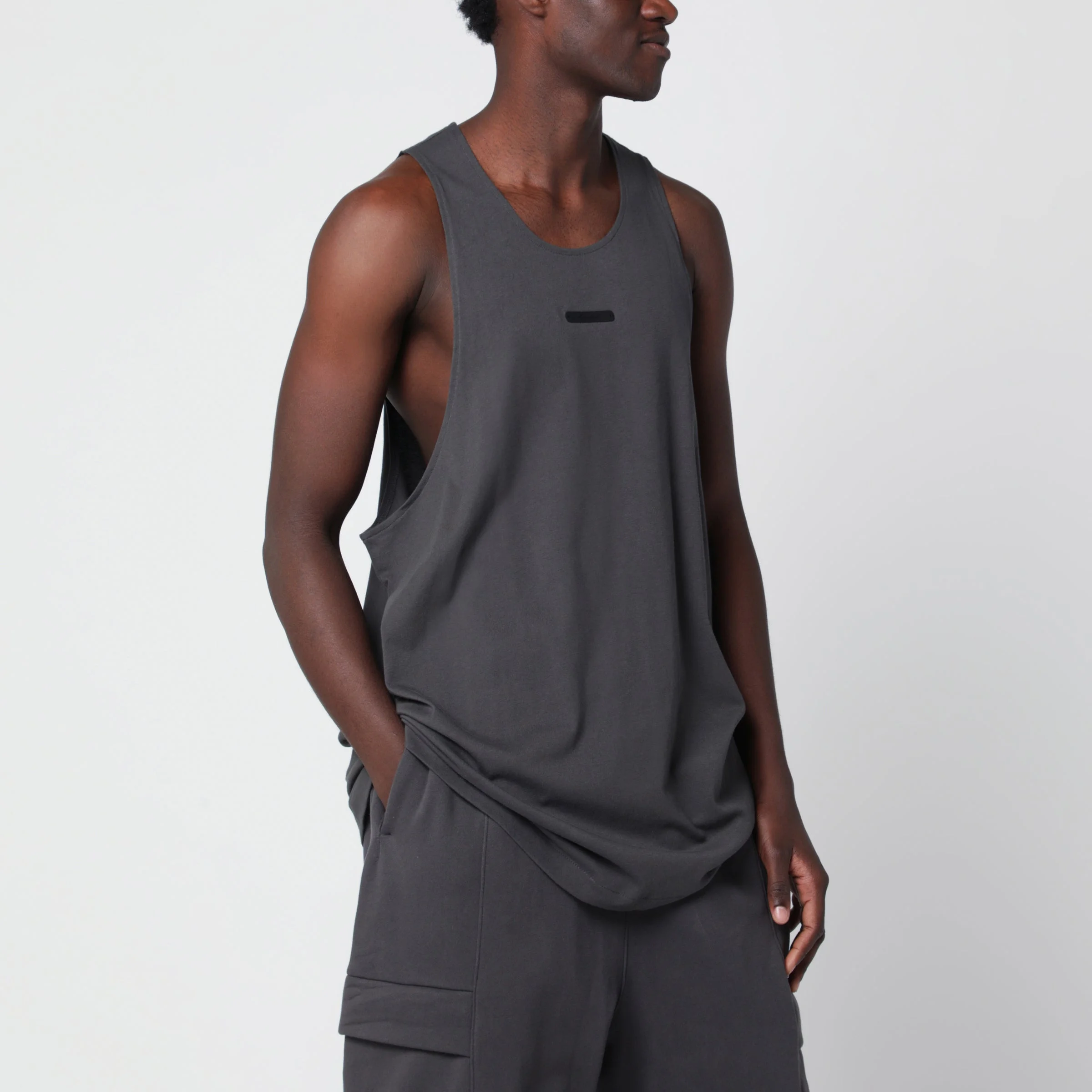 Essential iron grey cotton tank top - 1