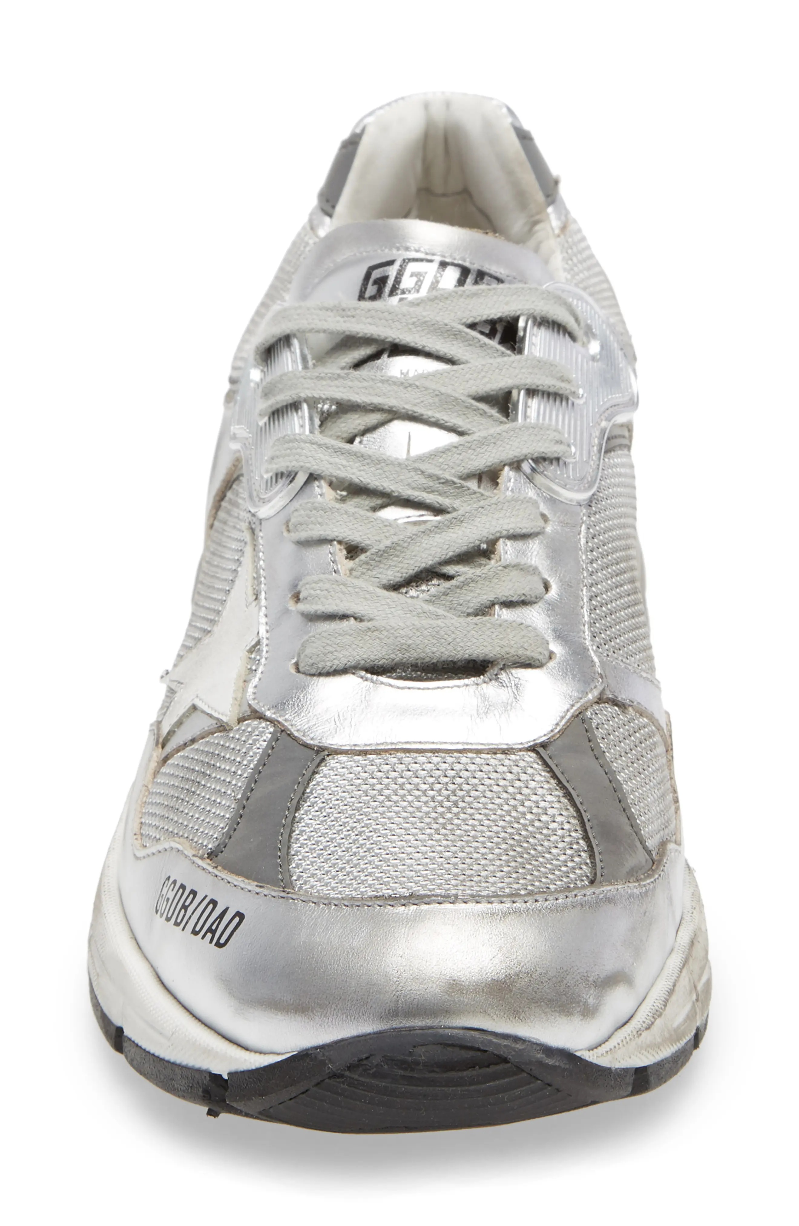 Dad-Star Metallic Sneaker in Silver/White - 4