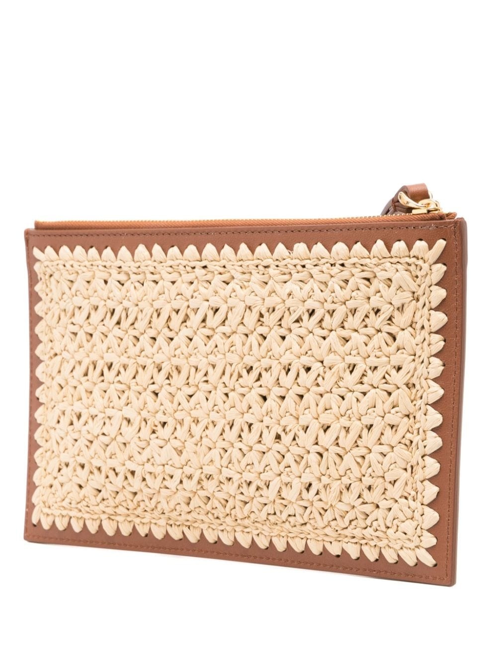 VLogo Signature raffia clutch bag - 3