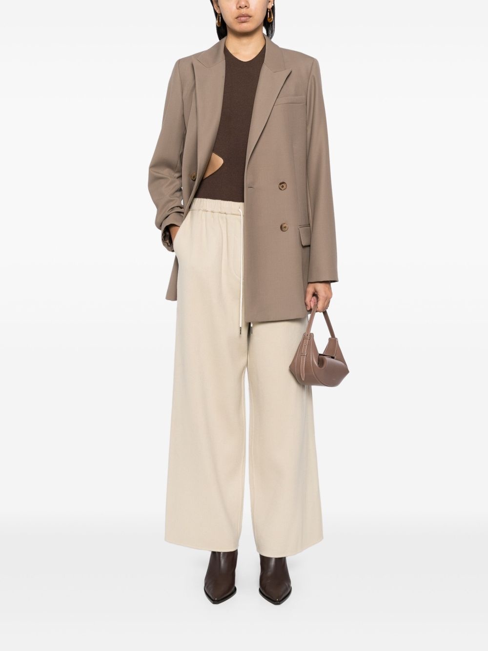 double faced string wide pants - 2