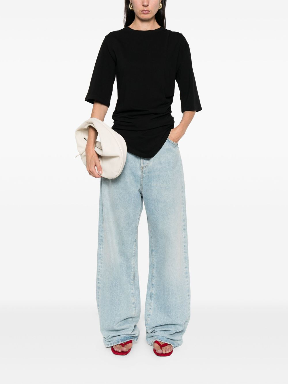 draped T-shirt - 2