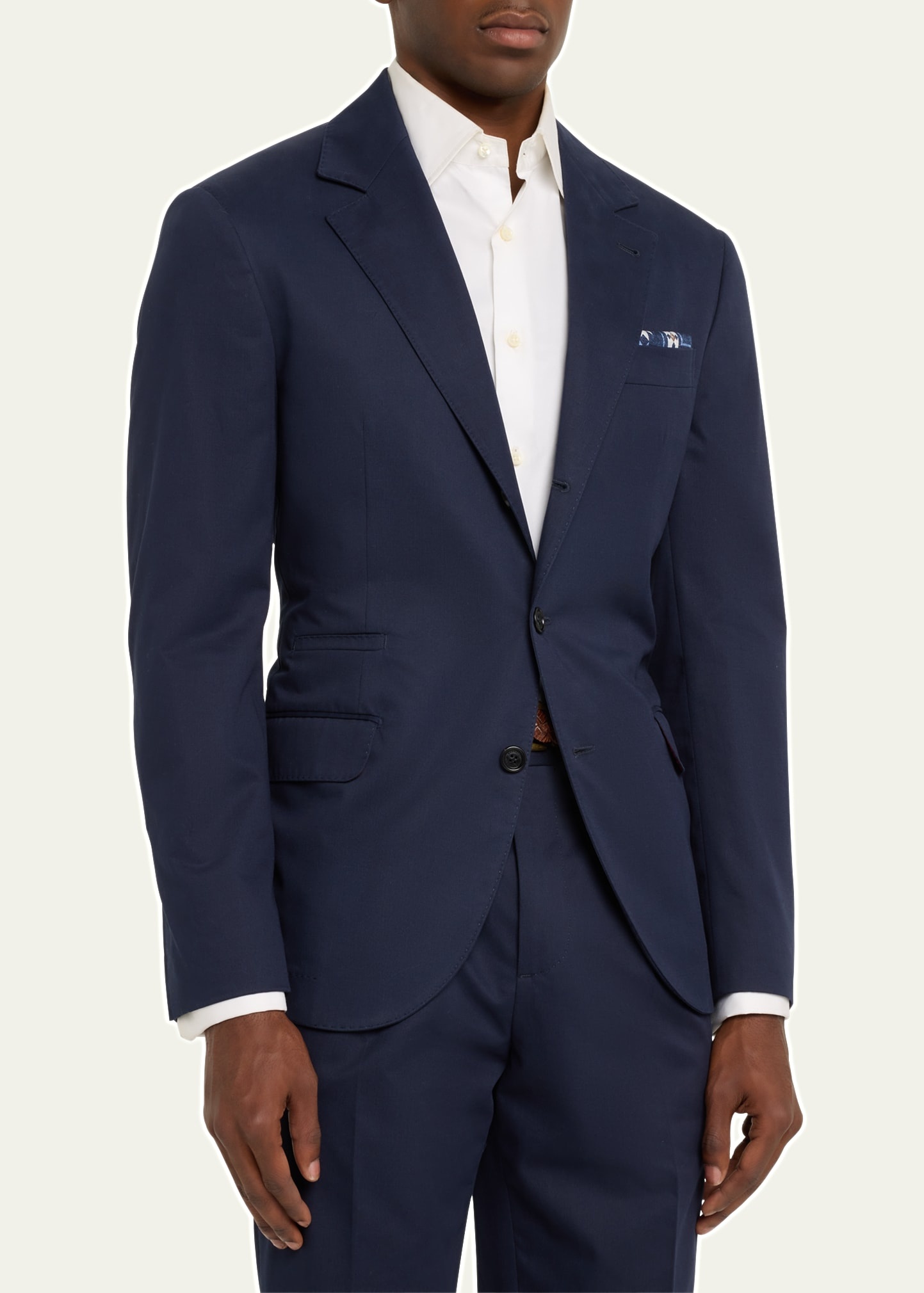 Brunello Cucinelli Men's Solid Cotton-Cashmere Stretch Suit