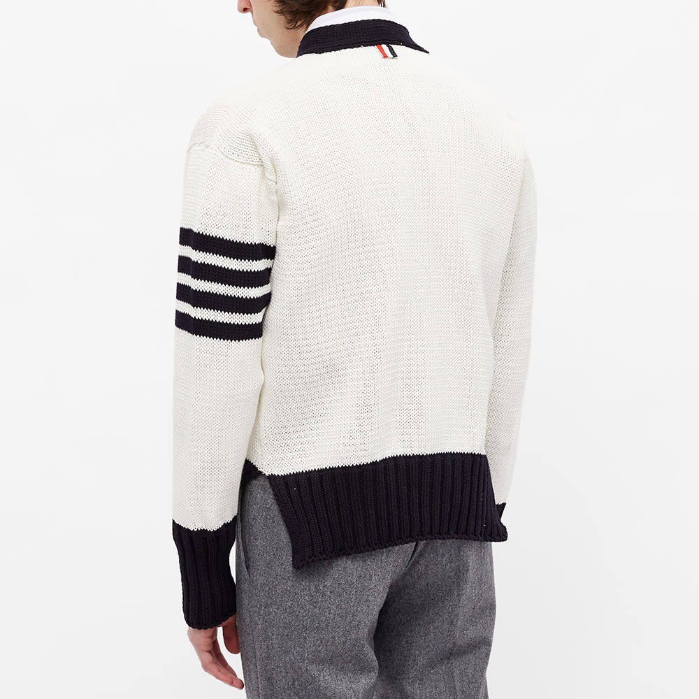 Thom Browne Engineered Stripe Intarsia Chunky Cardigan - 6