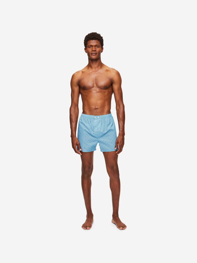 Men's Classic Fit Boxers Ledbury 56 Cotton Batiste Blue - 3
