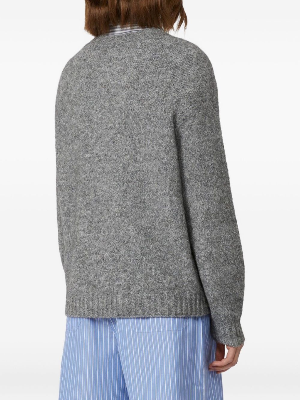raglan-sleeve ribbed-hem jumper - 3