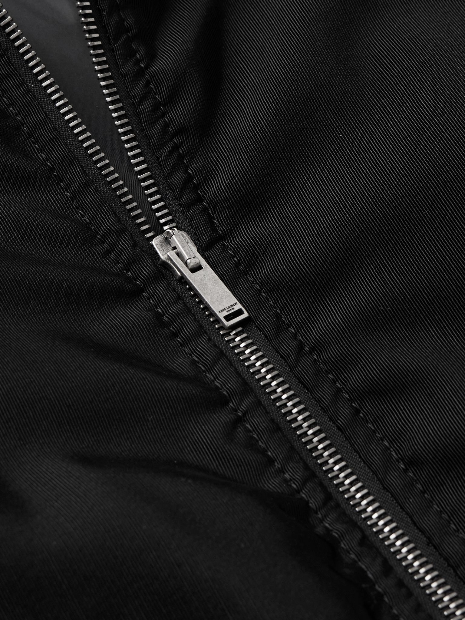 Padded Twill Bomber Jacket Black - 4