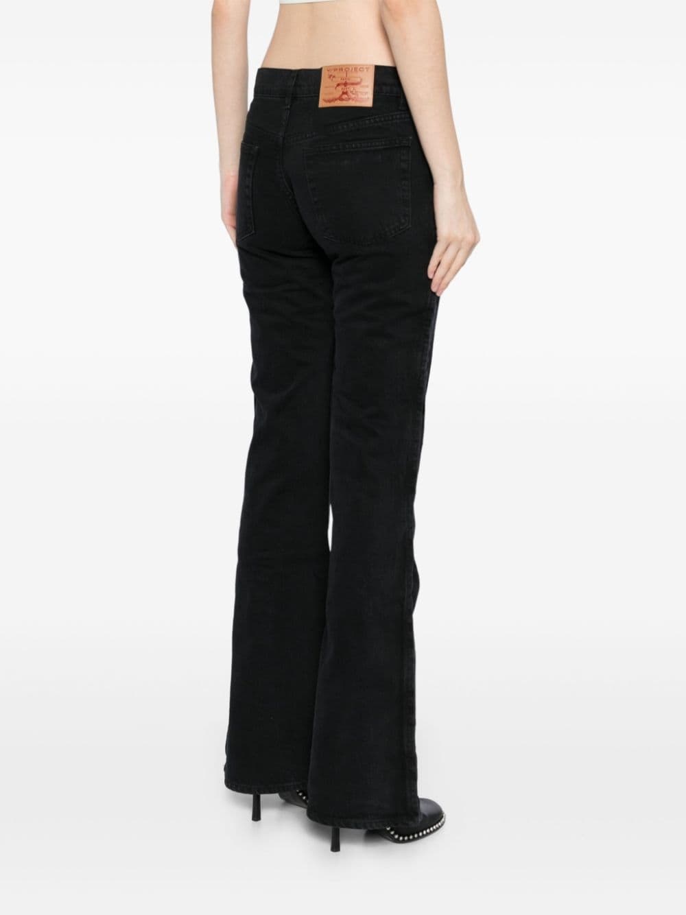 side hook flared jeans - 4