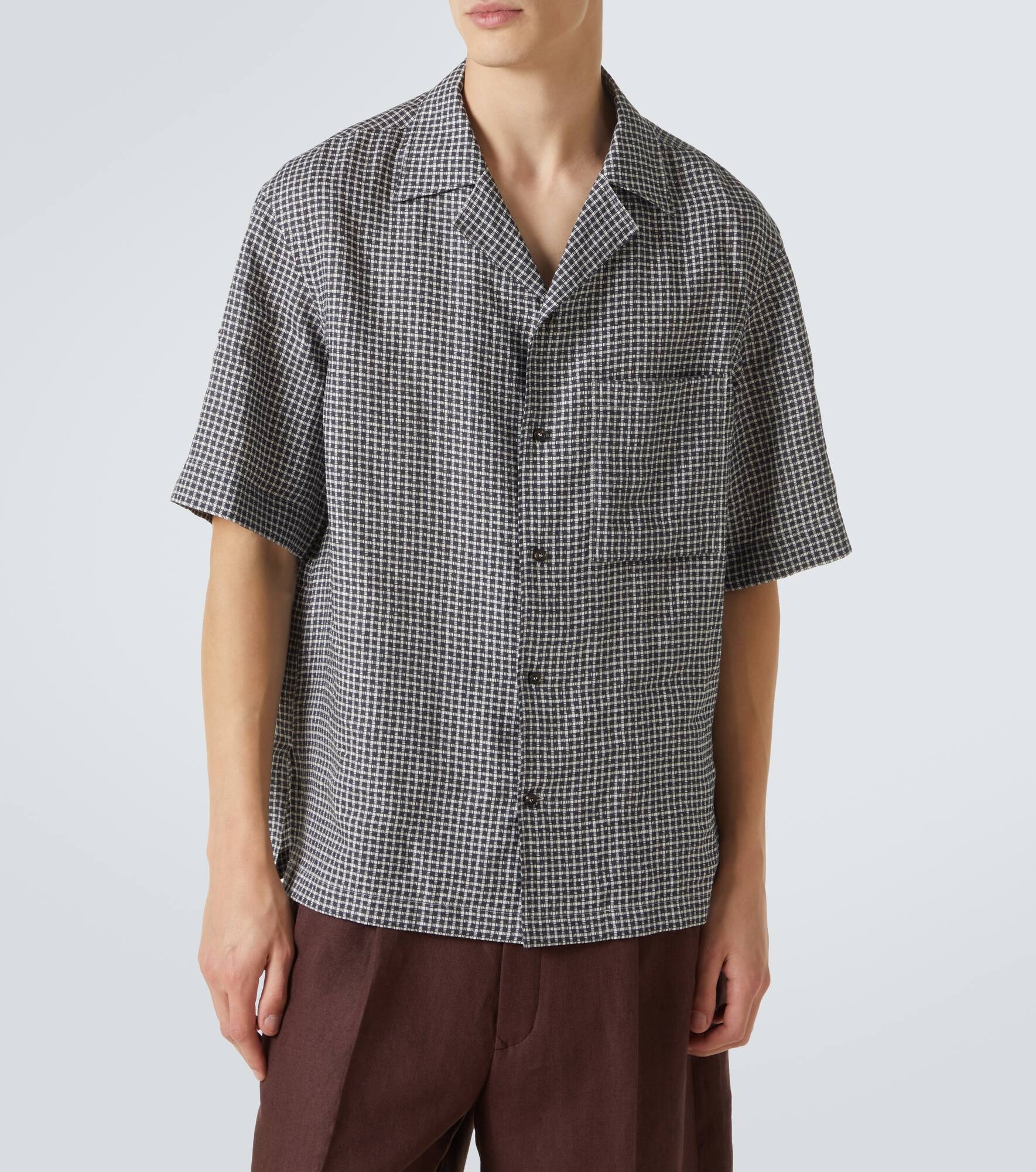 Checked linen shirt - 3