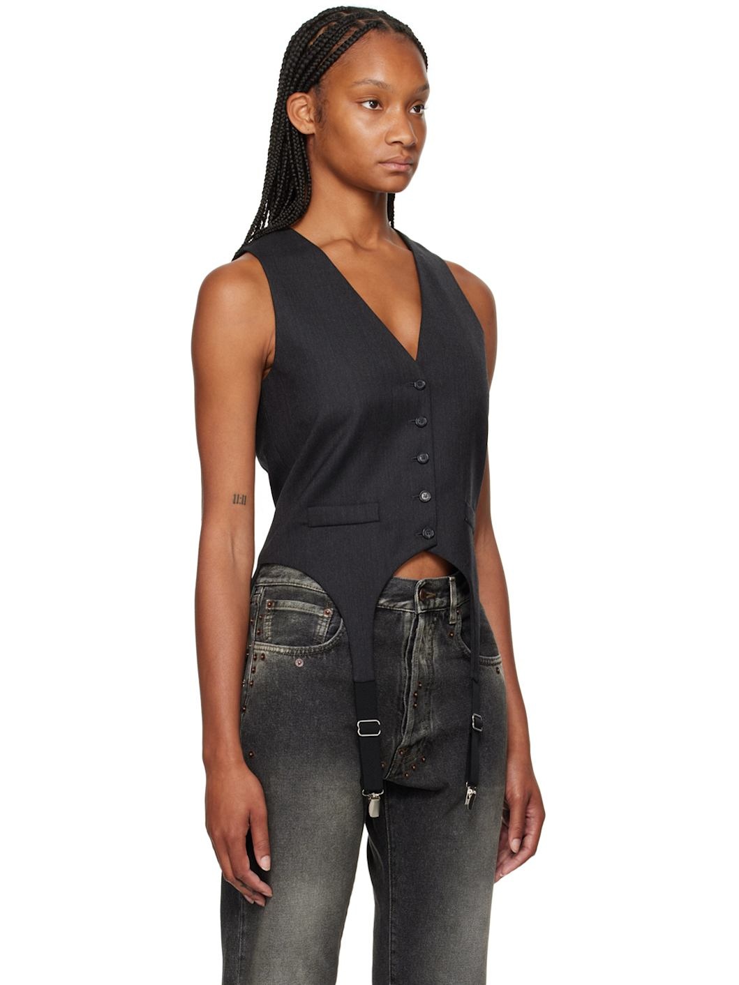 Gray Garter Vest - 2