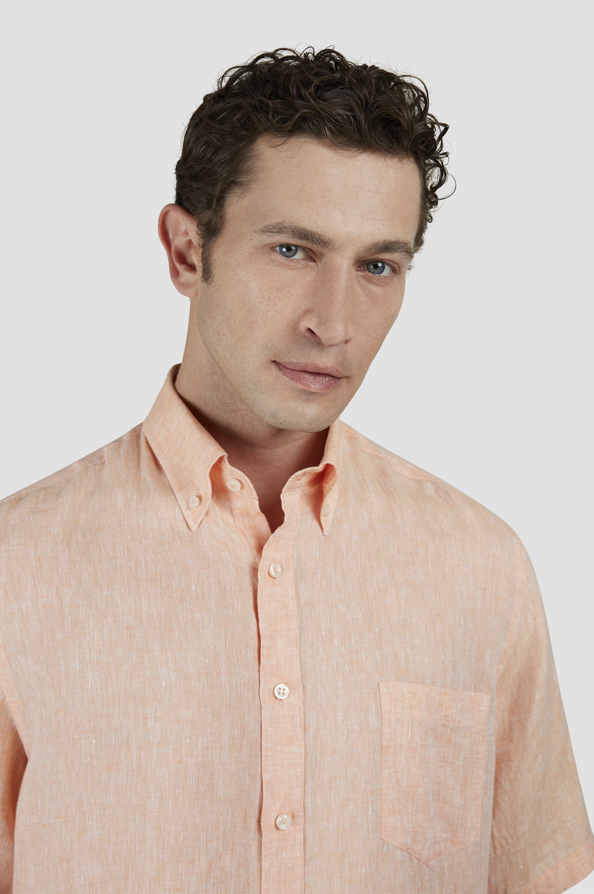 SHORT-SLEEVED LINEN SHIRT - 4