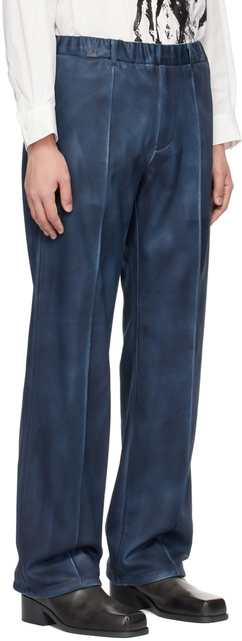 TAAKK Blue Coated Trousers outlook