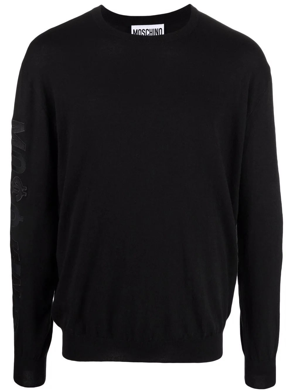 appliqué-logo crew neck sweater - 1