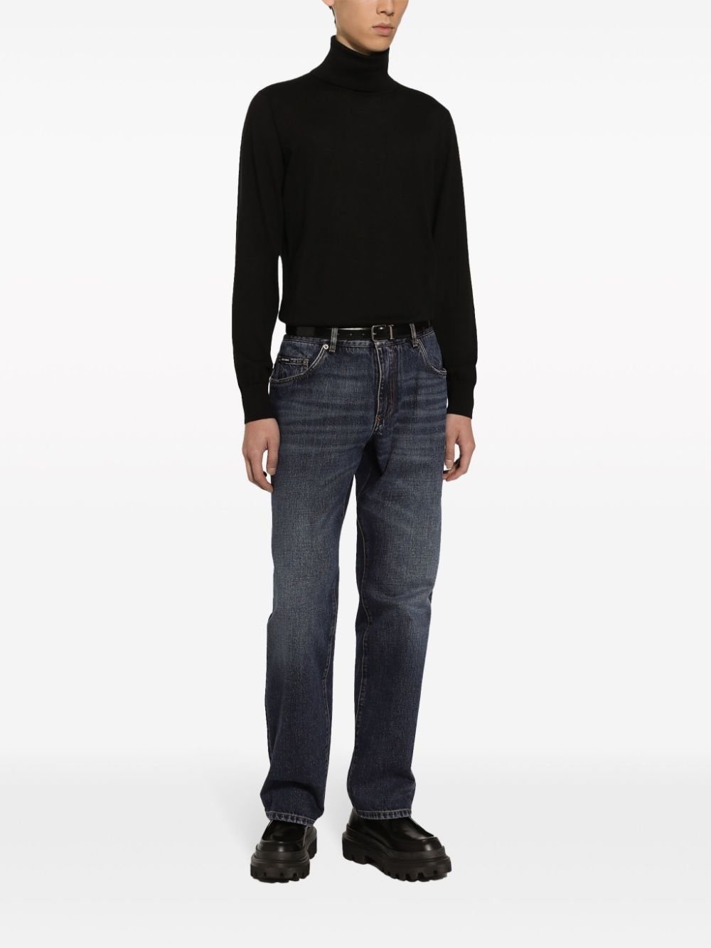 whiskering effect straight-legged jeans - 2
