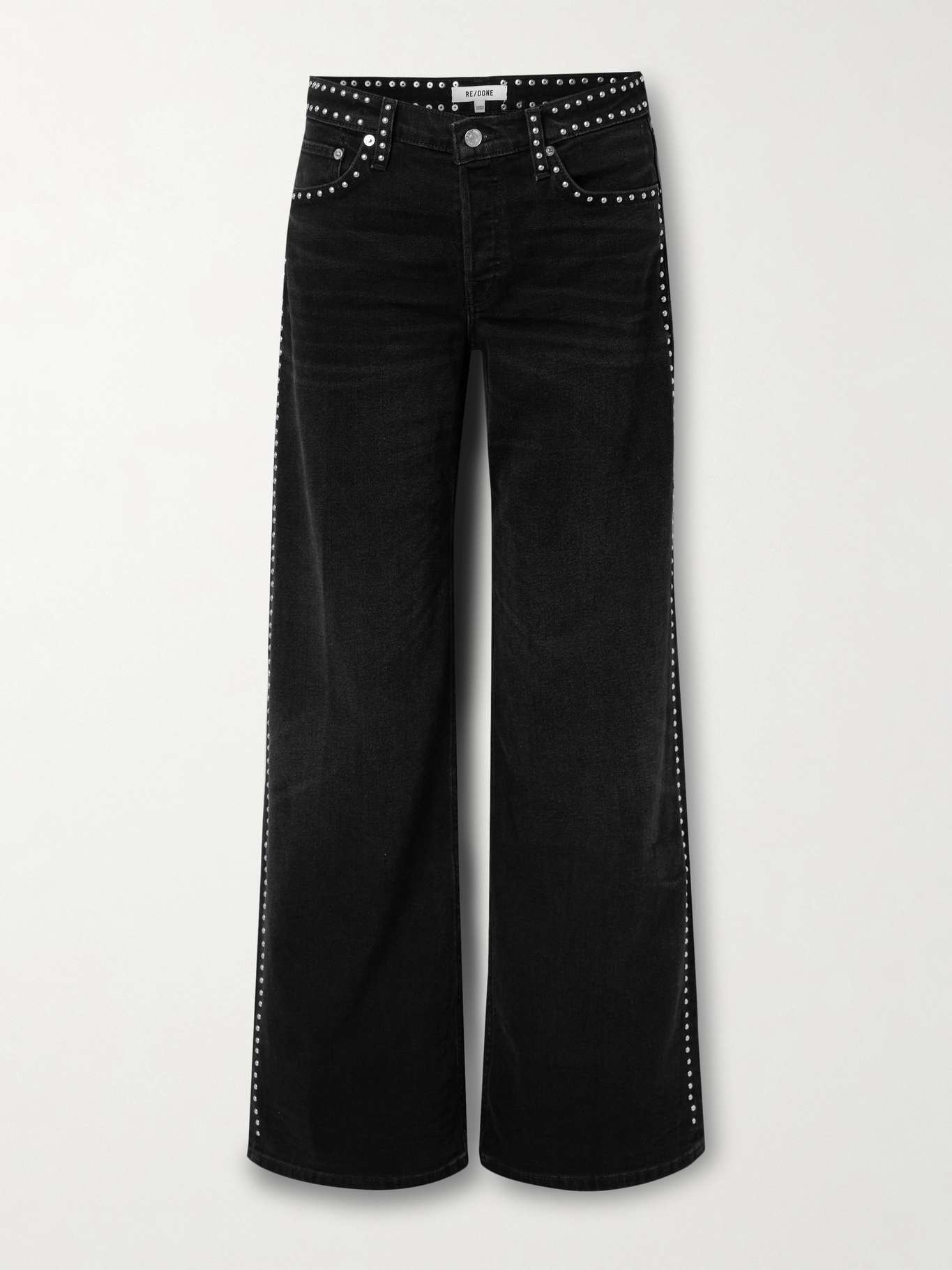 Studded high-rise flared jeans - 1