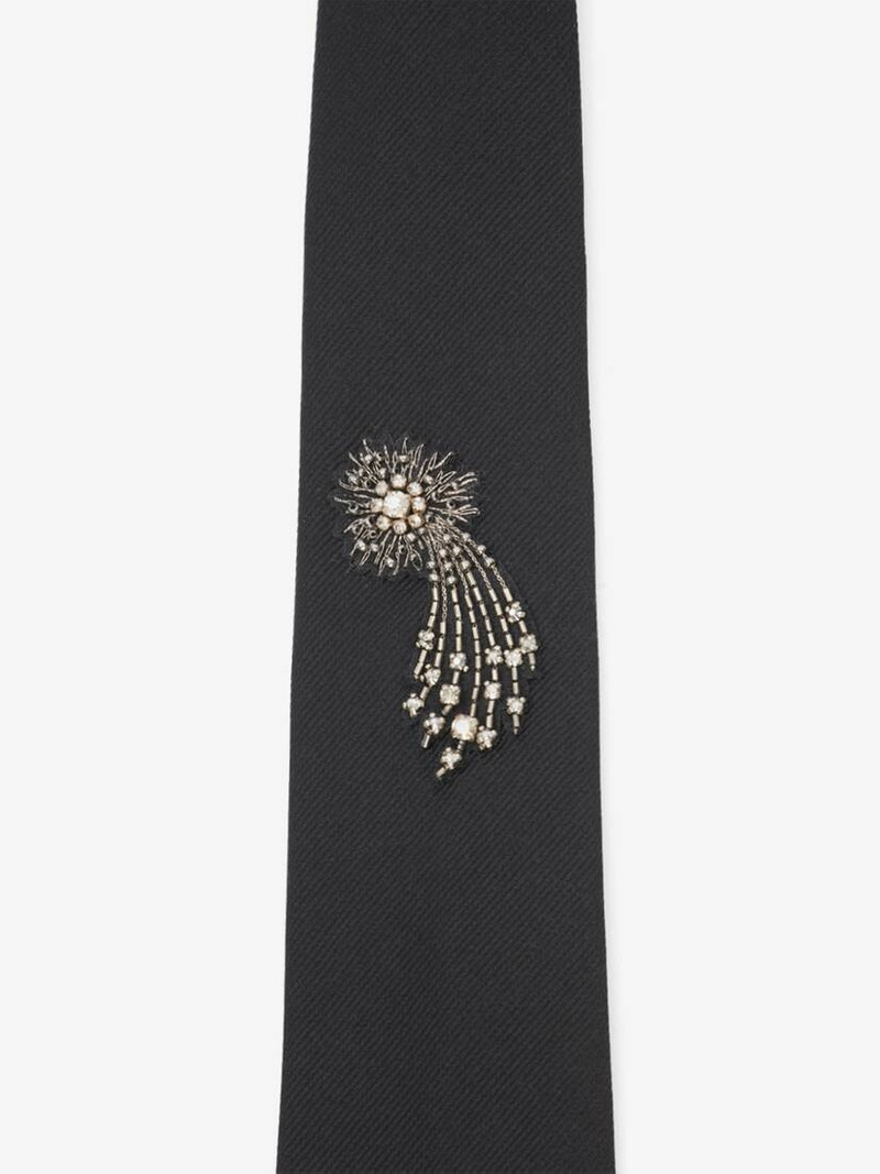 Men's Astral Jewel Embroidery Tie in Black 3