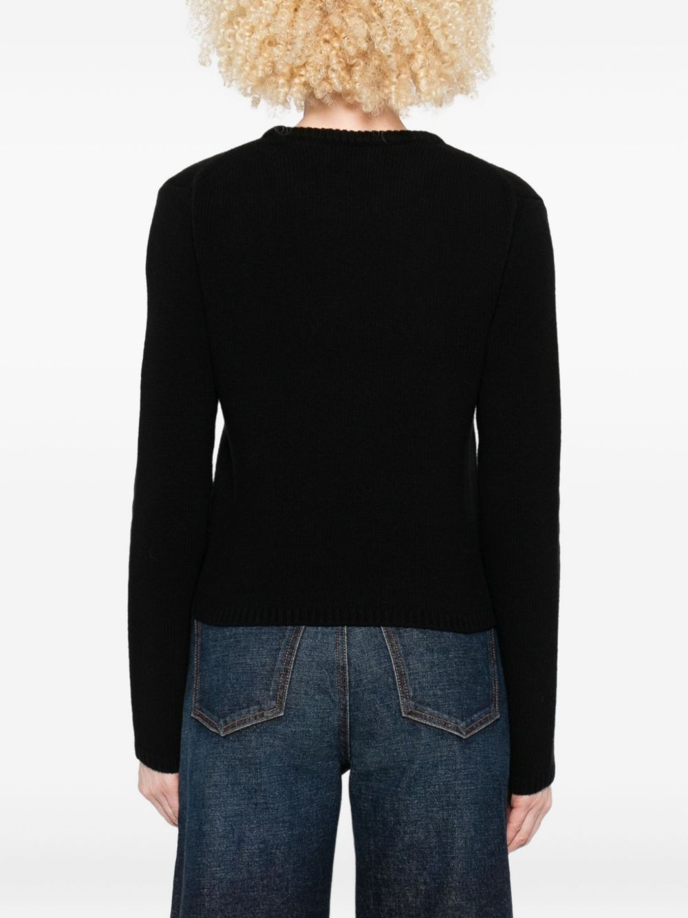 logo-embroidered wool jumper - 4