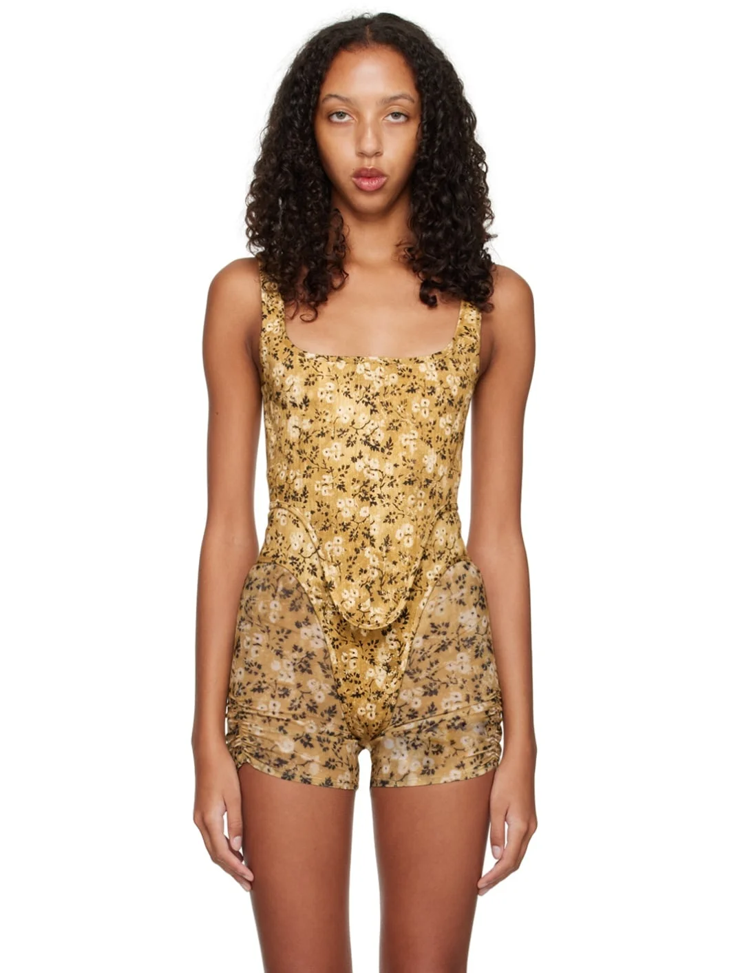 Yellow Floral Corset - 1