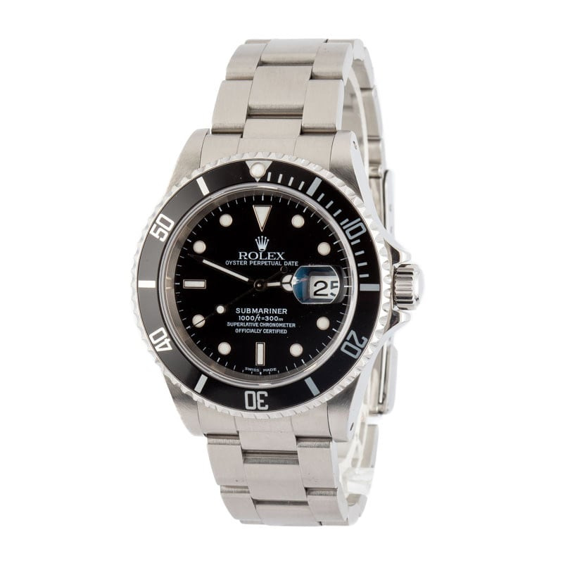 Pre-owned Rolex Submariner Ref 16610 Steel - 2