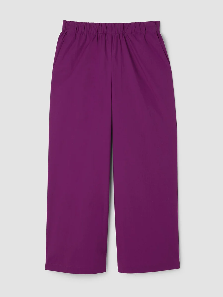 Stretch Organic Cotton Poplin Wide-Leg Pant - 1