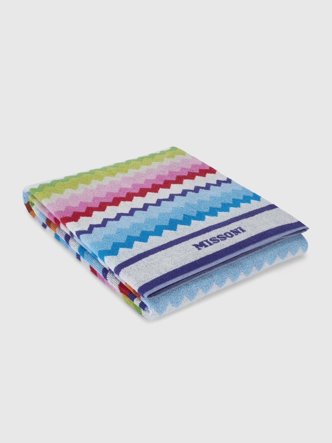 Beach towel 100x180 cm Riverbero in zig zag cotton terry - 1