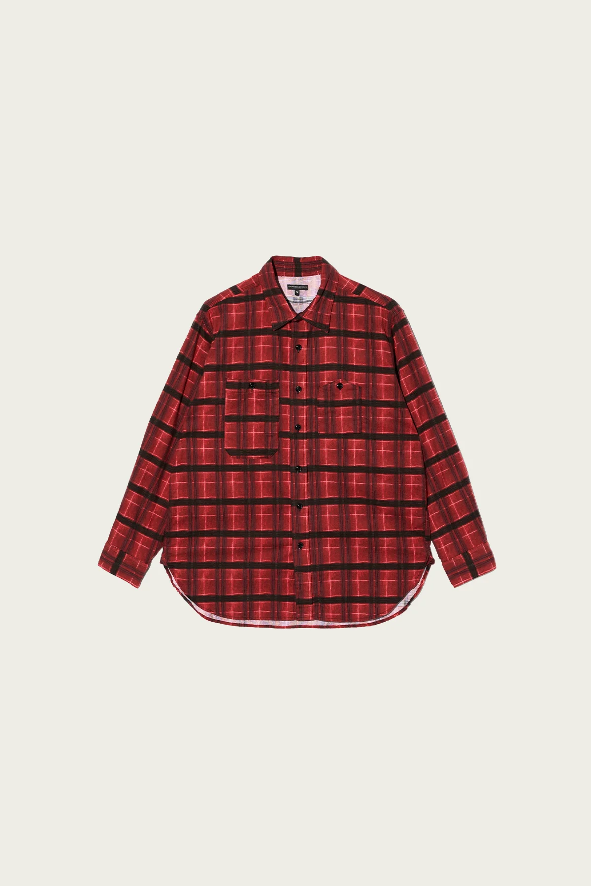 Work Shirt - Red/Black Cotton Printed Plaid Flannel - 1