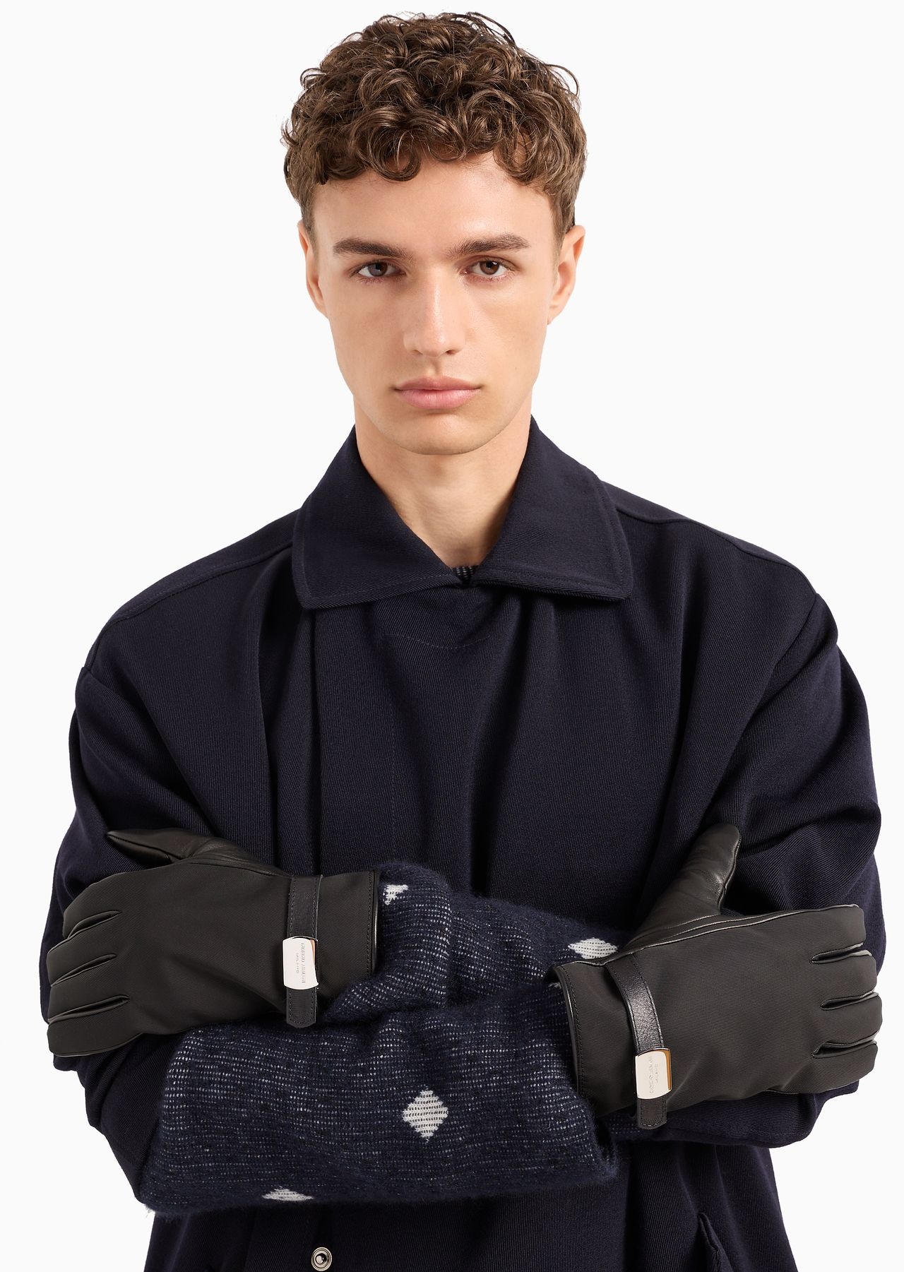 Nappa-leather and technical-fabric gloves - 3